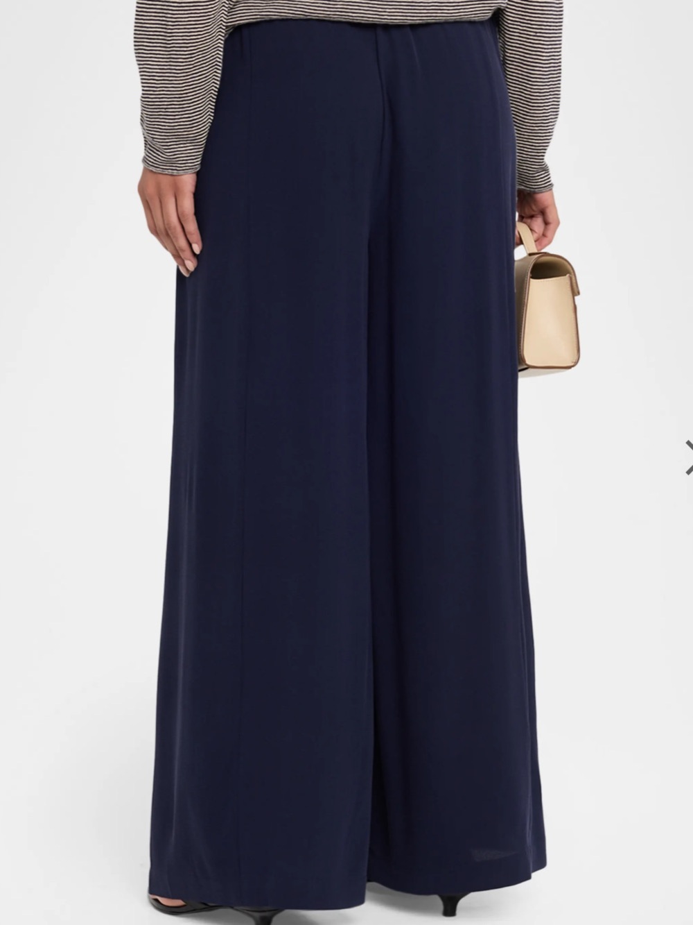 Eileen Fisher Silk Navy Wide-Leg Pants 100% Silk Pull-On Women’s Size XL - Picture 3 of 8